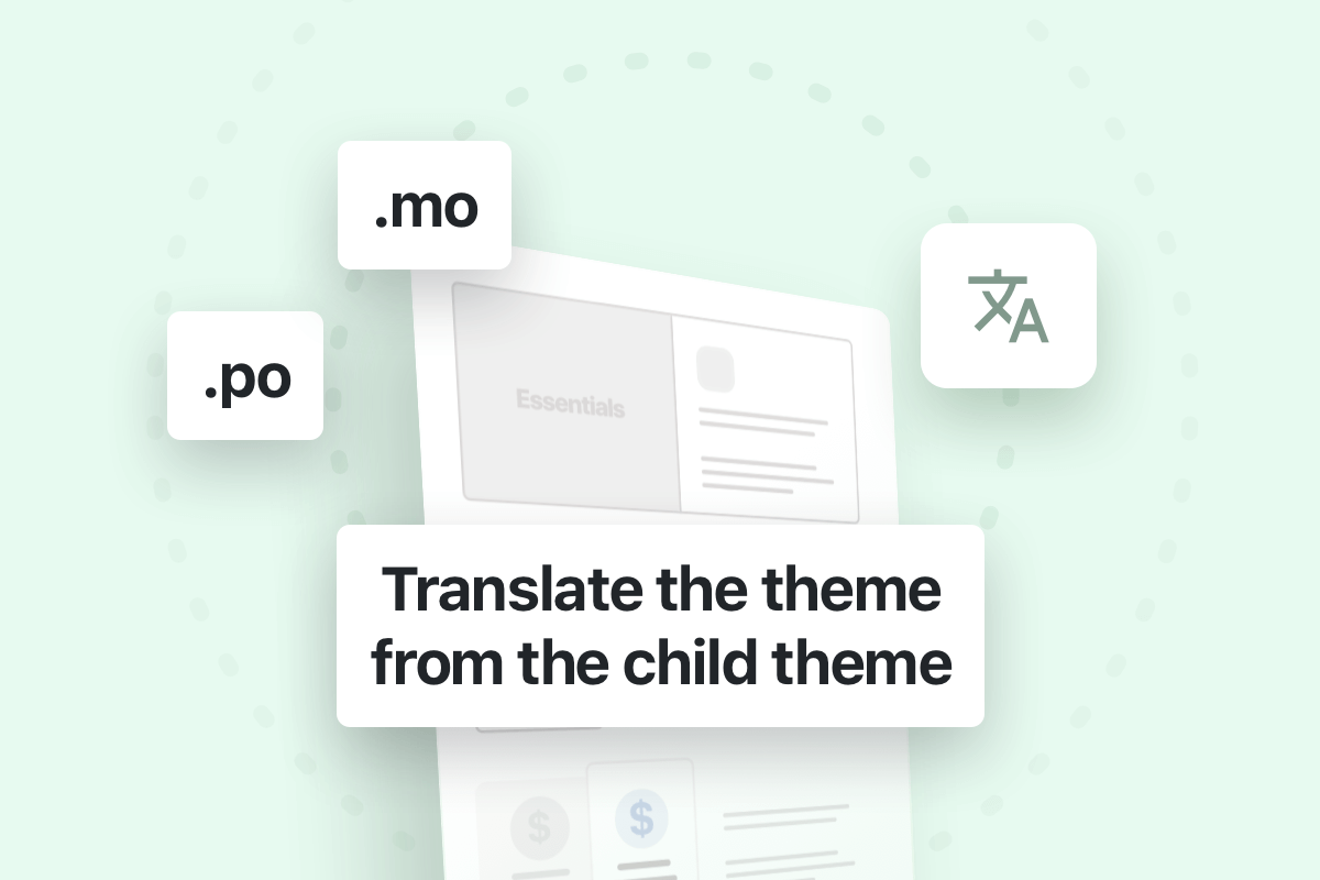 How to translate the theme from the child theme